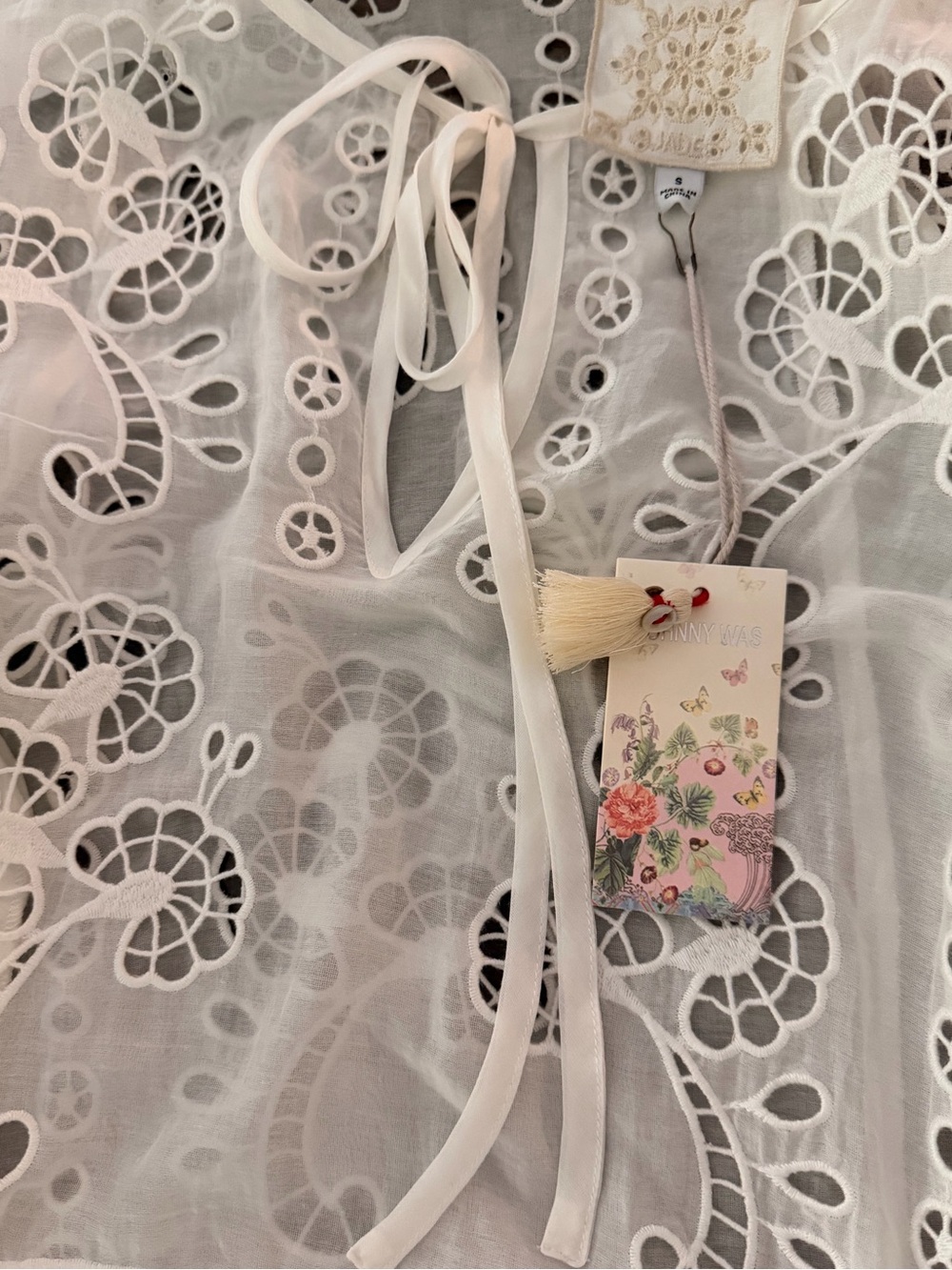 JOHNNY WAS Beautiful Charlotta Eyelet Silk Maxi Dress Sz S NWT $598!! - Picture 5 of 5
